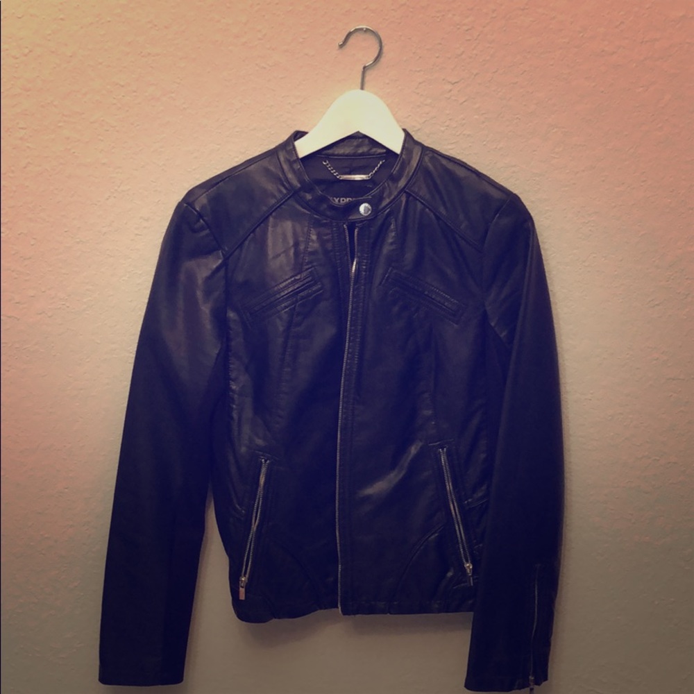 Faux leather black jacket